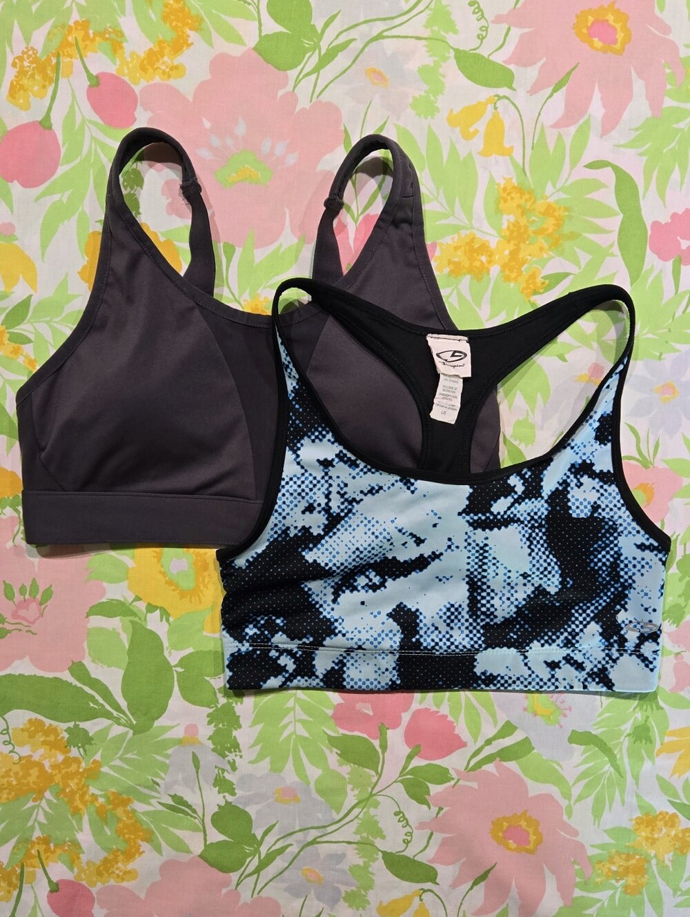 Sports Bra Bundle Size Large Blue and Gray